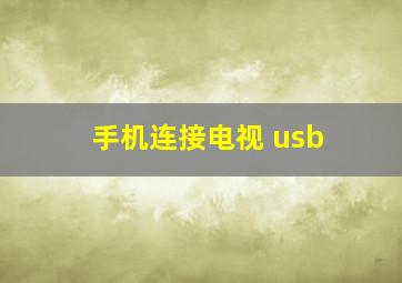 手机连接电视 usb